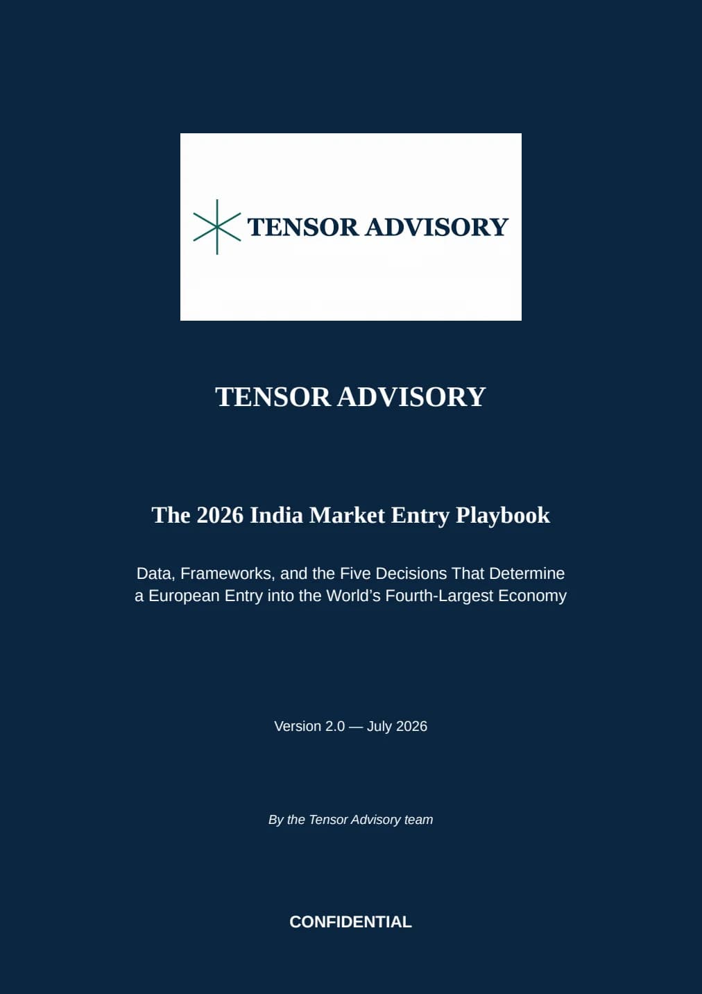 India market entry playbook cover