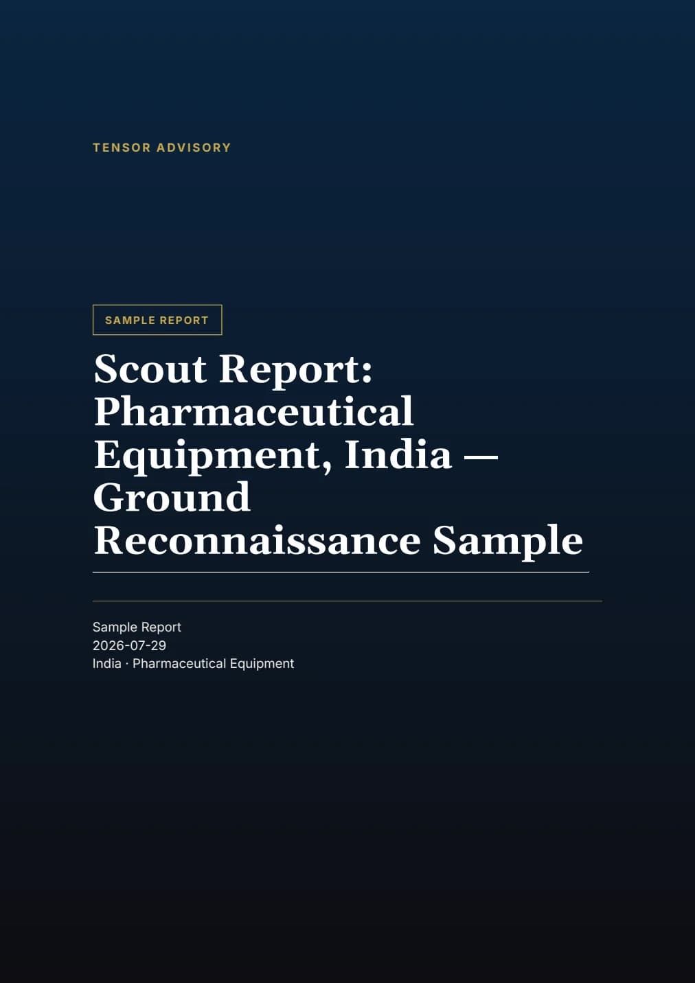 Scout Report pharma equipment sample cover